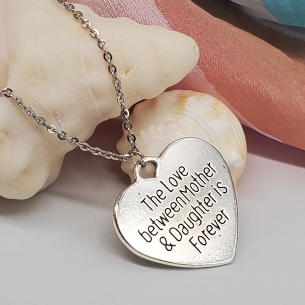 ❤️Heart Mommy/Daughter Love Silver Necklace Hypoallergenic Jewelry Family Gift